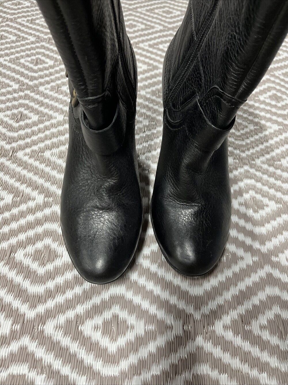 Clarks Indigo Women's Black Ankle Leather Boots 64503 Zip Up Sz 9M EUC - Picture 2 of 12